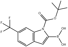 1H-Indole-1-carboxylic acid, 2-borono-6-(trifluoromethyl)-, 1-(1,1-dimethylethyl) ester (9CI) Structure