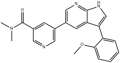 3-PyridinecarboxaMide, 5-[3-(2-Methoxyphenyl)-1H-pyrrolo[2,3-b]pyridin-5-yl]-N,N-diMethyl- Structure