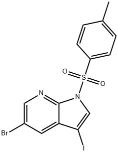 1H-Pyrrolo[2,3-b]pyridine, 5-bromo-3-iodo-1-[(4-methylphenyl)sulfonyl]- 구조식 이미지