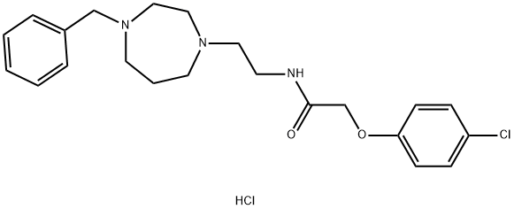 Acetamide, 2-(4-chlorophenoxy)-N-(2-(hexahydro-4-(phenylmethyl)-1H-1,4 -diazepin-1-yl)ethyl)-,dihydrochloride Structure