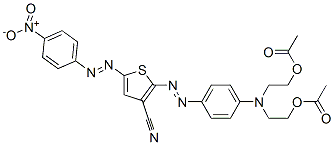 2,2'[[4-[[3-cyano-5-[(4-nitrophenyl)azo]-2-thienyl]azo]phenyl]imino]diethyl diacetate  Structure