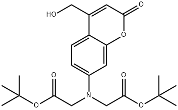 Glycine, N-[2-(1,1-diMethylethoxy)-2-oxoethyl]-N-[4-(hydroxyMethyl)-2-oxo-2H-1-benzopyran-7-yl]-, 1,1-diMethylethyl ester 구조식 이미지