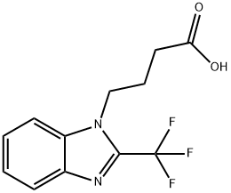 4-[2-(트리플루오로메틸)-1H-벤즈이미다졸-1-YL]부탄산 구조식 이미지