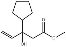 Cyclopentanepropanoic acid, b-ethenyl-b-hydroxy-, Methyl ester Structure