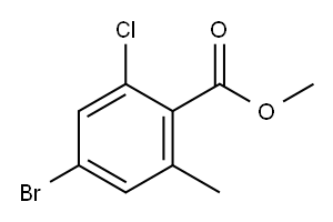 4-Bromo-2-chloro-6-methyl-benzoic  acid  methyl  ester 구조식 이미지
