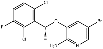 (R)-5-bromo-3-(1-(2,6-dichloro-3-fluorophenyl)ethoxy)pyridin-2-amine 구조식 이미지