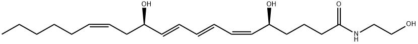 (5S,6Z,8E,10E,12R,14Z)-5,12-dihydroxy-N-(2-hydroxyethyl)icosa-6,8,10,14-tetraenamide Structure