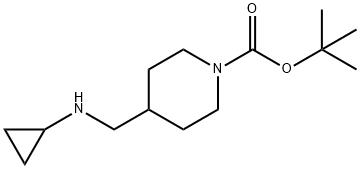 tert-부틸4-((시클로프로필아미노)메틸)피페리딘-1-카르복실레이트 구조식 이미지