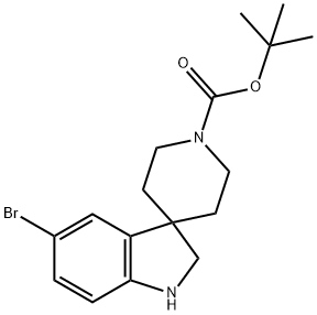 tert-부틸5-브로모스피로[인돌린-3,4'-피페리딘]-1'-카르복실레이트 구조식 이미지
