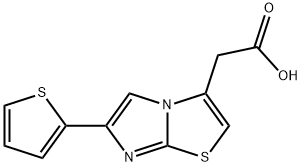 (6-THIEN-2-YLIMIDAZO[2,1-B][1,3]THIAZOL-3-YL)ACETIC ACID 구조식 이미지