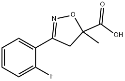 3-(2-fluorophenyl)-5-methyl-4,5-dihydroisoxazole-5-carboxylic acid(SALTDATA: FREE) Structure