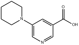 5-피페리딘-1-일니코틴산 구조식 이미지