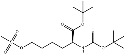 TERT-부틸2-(TERT-BUTOXYCARBONYLAMINO)-6-(METHYLSULFONYLOXY)헥사노에이트 구조식 이미지