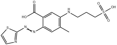 4-Methyl-5-[(3-sulfopropyl)amino]-2-[(thiazol-2-yl)azo]benzoic acid 구조식 이미지