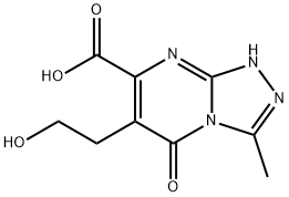 6-(2-Hydroxy-ethyl)-3-methyl-5-oxo-5,8-dihydro-[1,2,4]triazolo[4,3-a]pyrimidine-7-carboxylic acid 구조식 이미지