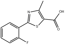 2-(2-FLUORO-PHENYL)-4-METHYL-THIAZOLE-5-CARBOXYLIC ACID 구조식 이미지