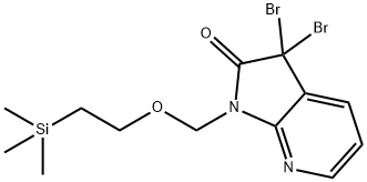 3,3-dibroMo-1-((2-(triMethylsilyl)ethoxy)Methyl)-1H-pyrrolo[2,3-b]pyridin-2(3H)-one 구조식 이미지