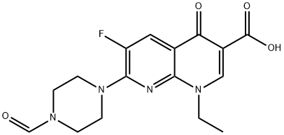 1-ETHYL-6-FLUORO-7-(4-FORMYL-PIPERAZIN-1-YL)-4-OXO-1,4-DIHYDRO-[1,8]NAPHTHYRIDINE-3-CARBOXYLIC ACID 구조식 이미지