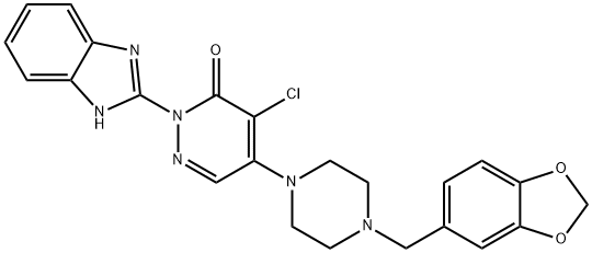 3(2H)-Pyridazinone,  2-(1H-benzimidazol-2-yl)-5-[4-(1,3-benzodioxol-5-ylmethyl)-1-piperazinyl]-4-chloro- Structure