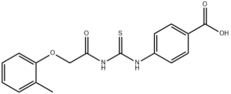 4-[[[[(2-METHYLPHENOXY)ACETYL]AMINO]THIOXOMETHYL]AMINO]-BENZOIC ACID Structure