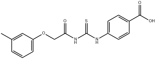 4-[[[[(3-METHYLPHENOXY)ACETYL]AMINO]THIOXOMETHYL]AMINO]-BENZOIC ACID Structure