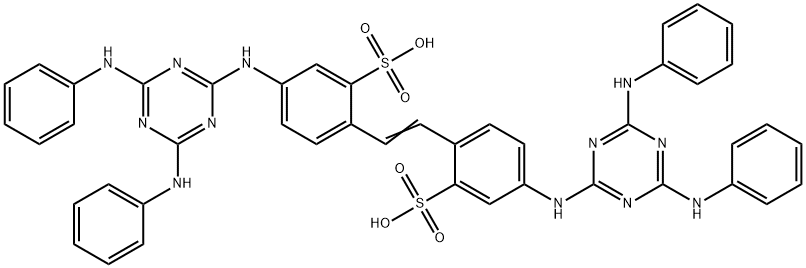 4,4'-bis[4,6-bis(anilino)-1,3,5-triazin-2-yl]aminostilbene-2,2'-disulphonic acid 구조식 이미지