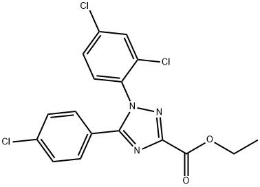 1H-1,2,4-Triazole-3-carboxylic  acid,5-(4-chlorophenyl)-1-(2,4-dichlorophenyl)-,ethyl  ester 구조식 이미지