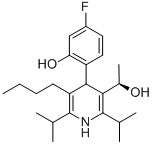 3-Pyridinemethanol, 5-butyl-4-(4-fluoro-2-hydroxyphenyl)-a-methyl-2,6-bis(1-methylethyl)-, (aR)- 구조식 이미지