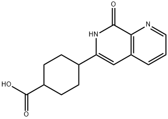 4-(8-히드록시-1,7-나프티리딘-6-일)시클로헥산카르복실산 구조식 이미지