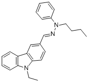 9-ETHYL-3-(N-BUTYL-N-PHENYLHYDRAZONOMETHYL)CARBAZOLE 구조식 이미지