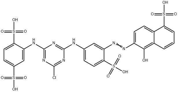 2-[4-Chloro-6-[3-(1-hydroxy-5-sodiosulfo-2-naphtylazo)-4-sodiosulfoanilino]-1,3,5-triazin-2-ylamino]-1,4-benzenedisulfonic acid disodium salt Structure