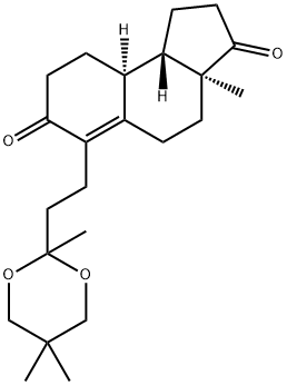 1H-Benz[e]indene-3,7(2H,3aH)-dione, 4,5,8,9,9a,9b-hexahydro-3a-methyl-6-[2-(2,5,5-trimethyl-1,3-dioxan-2-yl)ethyl]-, (3aS,9aS,9bS)- 구조식 이미지