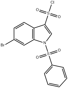 6-BROMO-1-PHENYLSULFONYL-3-CHLOROSULFONYLINDOL Structure