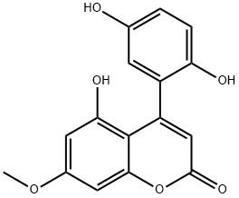 4-(2,5-dihydroxyphenyl)-5-hydroxy-7-methoxy-2-benzopyrone Structure