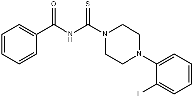 N-{[4-(2-fluorophenyl)piperazino]carbothioyl}benzenecarboxamide 구조식 이미지