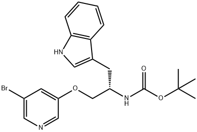 (S)-tert-butyl 1-(5-bromopyridin-3-yloxy)-3-(1H-indol-3-yl)propan-2-ylcarbamate Structure