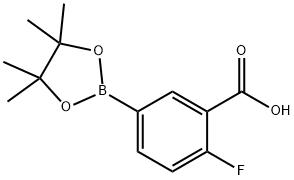 2-Fluoro-5-(4,4,5,5-tetramethyl-1,3,2-dioxaborolan-2-yl)benzoic acid 구조식 이미지