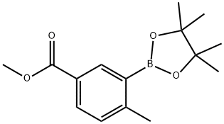 METHYL 4-METHYL-3-(4,4,5,5-TETRAMETHYL-1,3,2-DIOXABOROLAN-2-YL)BENZOATE 구조식 이미지