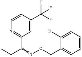 1-PROPANONE, 1-[4-(TRIFLUOROMETHYL)-2-PYRIDINYL]-, O-[(2-CHLOROPHENYL)METHYL]OXIME 구조식 이미지