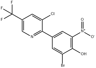 2-bromo-4-[3-chloro-5-(trifluoromethyl)-2-pyridinyl]-6-nitrobenzenol 구조식 이미지