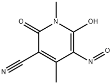 3-Pyridinecarbonitrile,  1,2-dihydro-6-hydroxy-1,4-dimethyl-5-nitroso-2-oxo- Structure