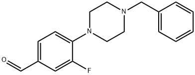4-(4-BENZYL-1-PIPERAZINO)-3-FLUORO-BENZALDEHYDE Structure