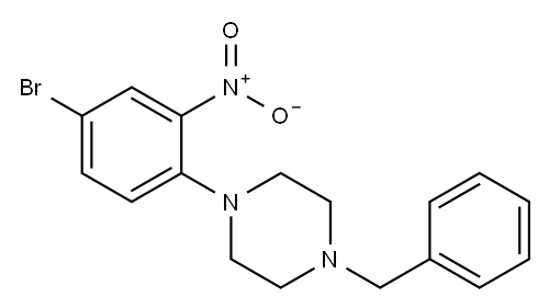 3-NITRO-4-(4-BENZYL-1-PIPERAZINO)BROMOBENZENE 구조식 이미지