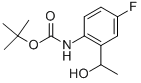 TERT-BUTYL 4-FLUORO-2-(1-HYDROXYETHYL)PHENYLCARBAMATE Structure