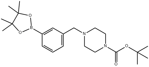 tert-butyl 4-(3-(4,4,5,5-tetramethyl-1,3,2-dioxaborolan-2-yl)benzyl)piperazine-1-carboxylate 구조식 이미지