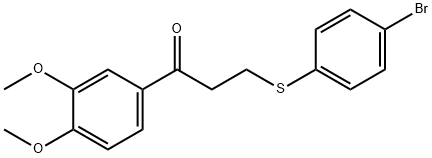 3-[(4-bromophenyl)sulfanyl]-1-(3,4-dimethoxyphenyl)-1-propanone Structure