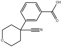 3-(4-Cyanotetrahydro-2H-pyran-4-yl)benzoic acid Structure