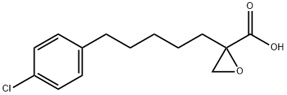 2-[5-(4-Chlorophenyl)pentyl]oxirane-2-carboxylic acid 구조식 이미지