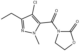 3-[(4-CHLORO-3-ETHYL-1-METHYL-1H-PYRAZOL-5-YL)CARBONYL]-2-OXAZOLIDINONE Structure