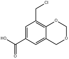 4H-1,3-Benzodioxin-6-carboxylic acid, 8-(chloromethyl)- Structure